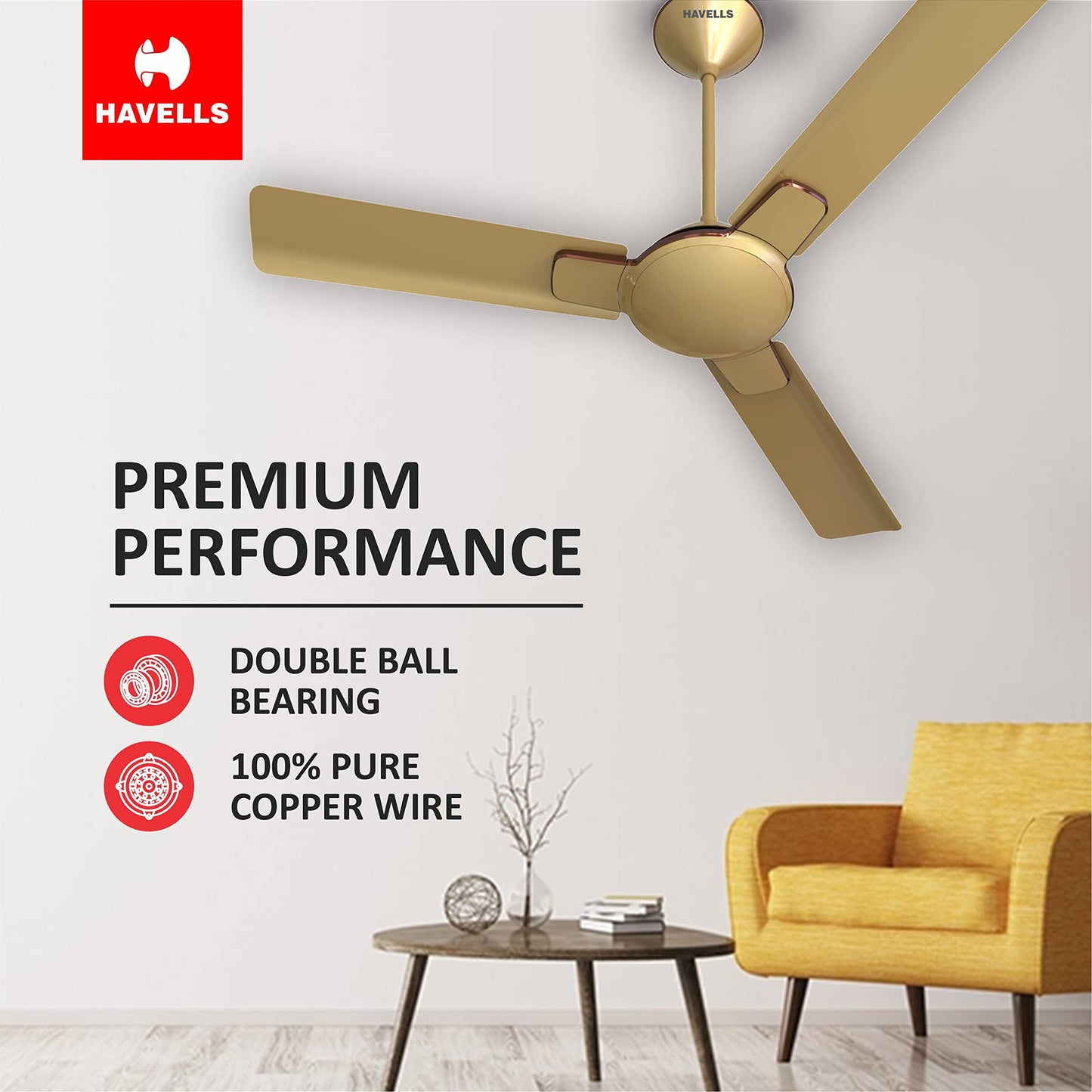 Havells 1200 mm ENTICER ES ESPRESSO BROWN COPPER, 2 Star