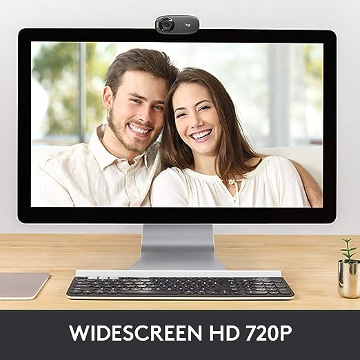 Logitech C270 HD Webcam, HD 720p, Widescreen HD Video Calling, HD Light  Correction, Noise-Reducing Mic, For Skype, FaceTime, Hangouts, WebEx,  PC/Mac/Laptop/Macbook/Tablet - Black 