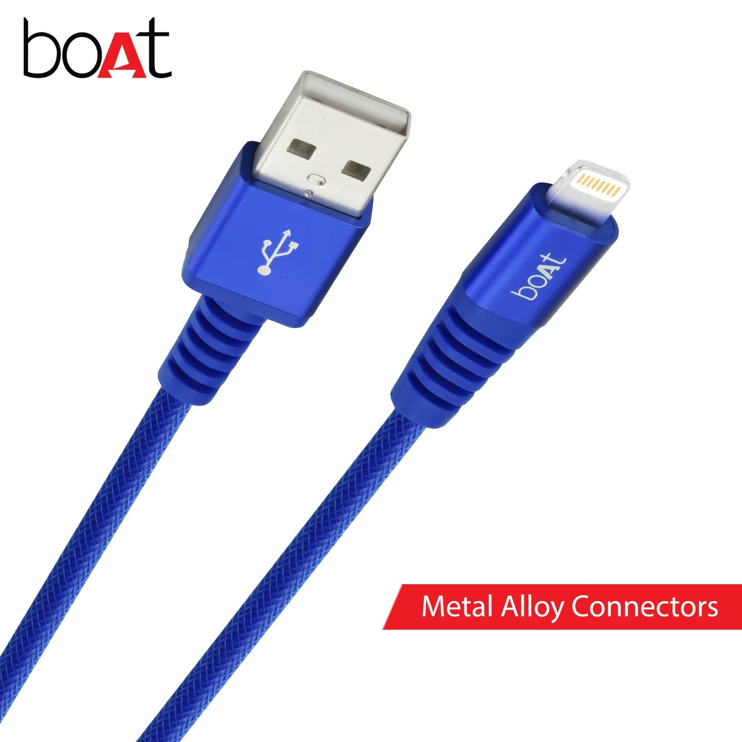 (Open Box) boAt para-Armour Lightning Cable MFI Certified - 1.5m (Blue)