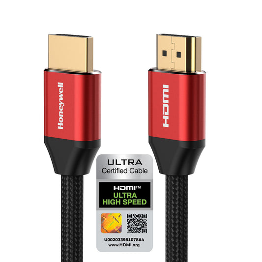 (Open Box)Honeywell HDMI Cable 2.1 with Ethernet, 8k@60Hz, 4k@120Hz UHD Resolution, 2 Mtr(6.6ft), 48 GBPS Transmission Ultra High Speed, Dolby DTS, eARC,3D,Male-to-Male,Compatible with all HDMI-Enabled Devices
