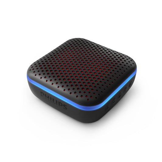 (Open Box) Philips Audio Bluetooth Speaker TAS2505B, 6W with LED Lights (Built-in Microphone, Durable and IPX7 Waterproof, 10 Hours’ Playback Time, 20-m Range) Black