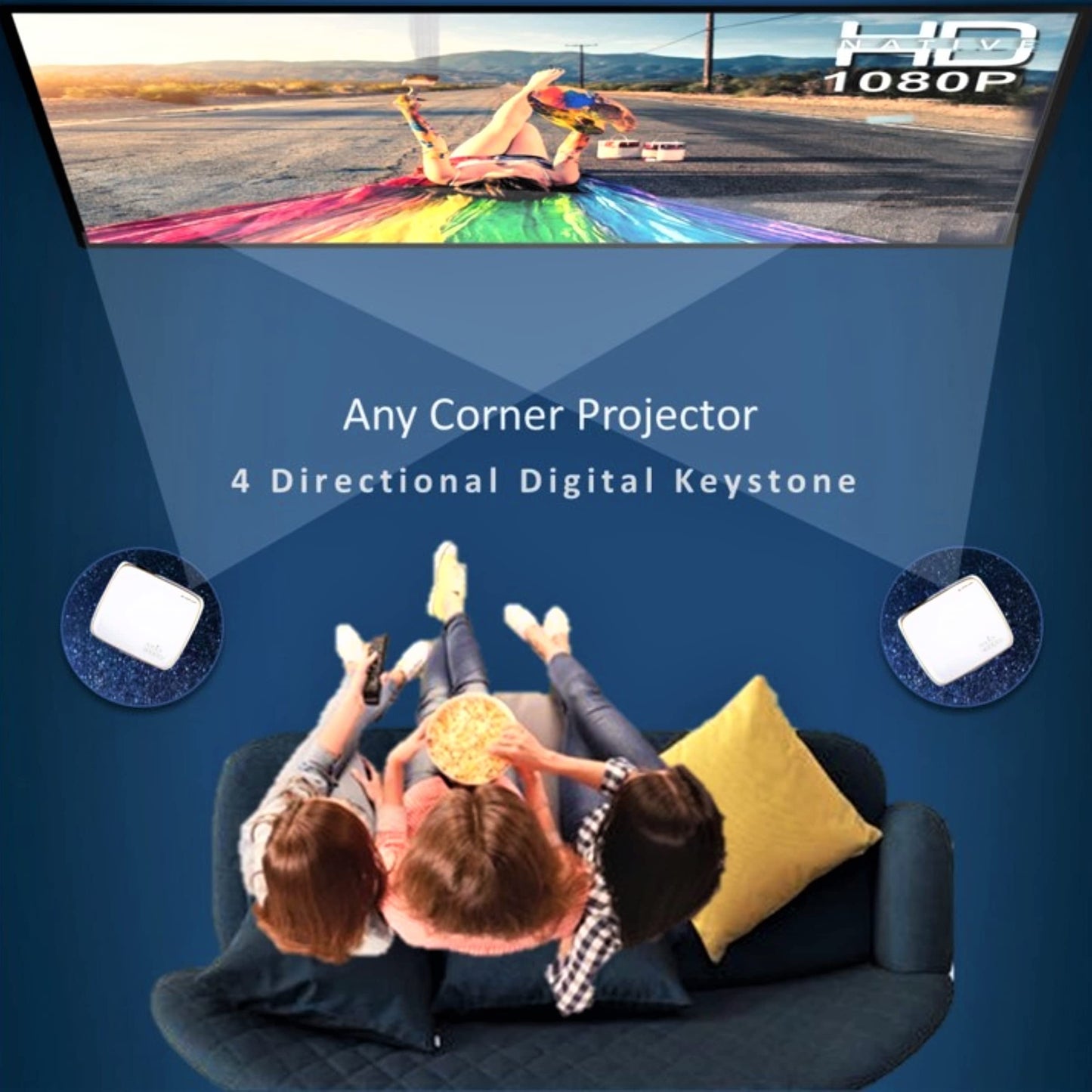 (Open Box) Egate K9 Pro-Max Android FHD 1080p LED Projector,