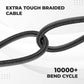 (Open Box) Ambrane Unbreakable 3 in 1 USB Fast Charging Cable with Type C, Lightning, Micro USB Port with 2.1 A, Compatible with iPhone, iPad, Samsung, OnePlus, Mi, Oppo, Vivo, Xiaomi, 1.25M (Trio-11, Black)