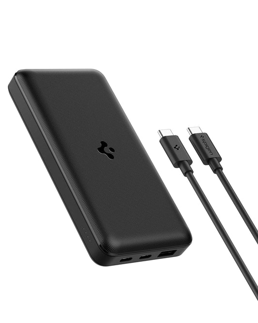 (Open Box) Spigen ArcPack 20000mAh Power Bank | PD 3.0, PPS Fast Carging | 30W Max Output | 2 Type-C Ports, 1 USB-A Port - (ABS + PC | Black)