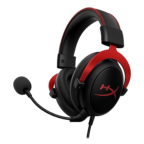 (OPEN BOX) HyperX Cloud II Gaming Headset for PC, PS5 / PS4. Includes 7.1 Virtual Surround Sound and USB Audio Control Box - Red (4P5M0AA)