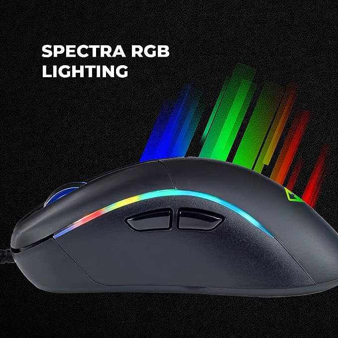 (Open Box) Cosmic Byte Equinox Alpha 5000DPI 7 Button Gaming USB Mouse, Pixart PMW3325 Sensor, Spectra RGB with Software