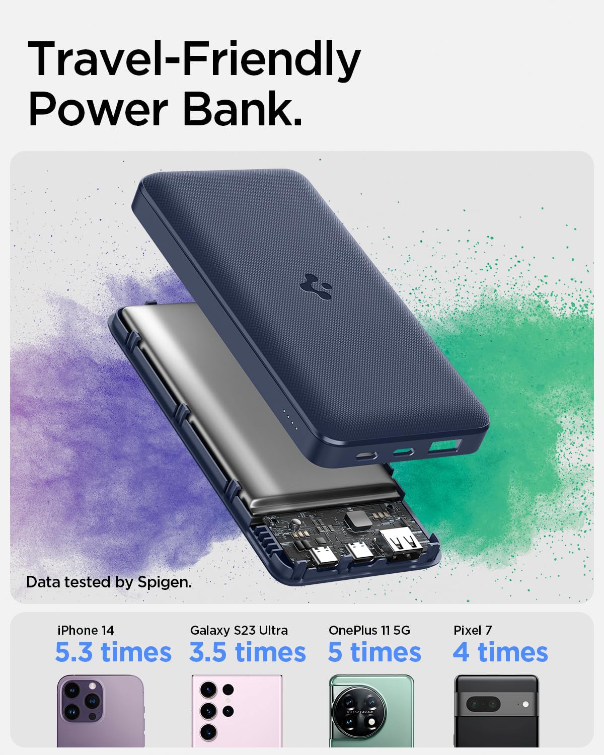(Open Box) Spigen ArcPack 20000mAh Power Bank | PD 3.0, PPS Fast Carging | 30W Max Output | 2 Type-C Ports, 1 USB-A Port - (ABS + PC | Black)