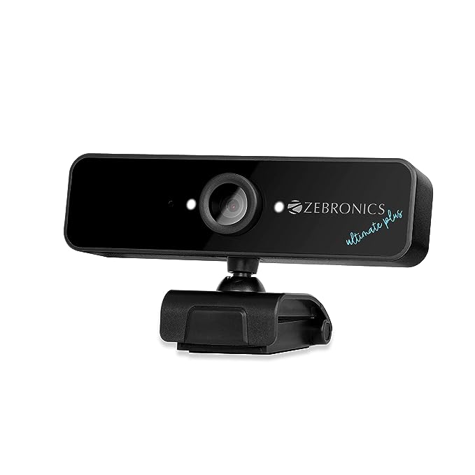 (Open Box) ZEBRONICS Zeb-Ultimate Plus USB Powered high Resolution Web Cam with 5P Lens and Full HD1920x1080,Built-in mic, Night Vision with Control pod for Brightness with 1.5M Cable, Optical Zoom