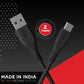 (Open Box) boAt Type C A325/A320 Tangle-free, Sturdy Type C Cable with 3A Rapid Charging & 480 Mbps Data Transmission Speed, Compatible with Smartphones & Tablets(Black)