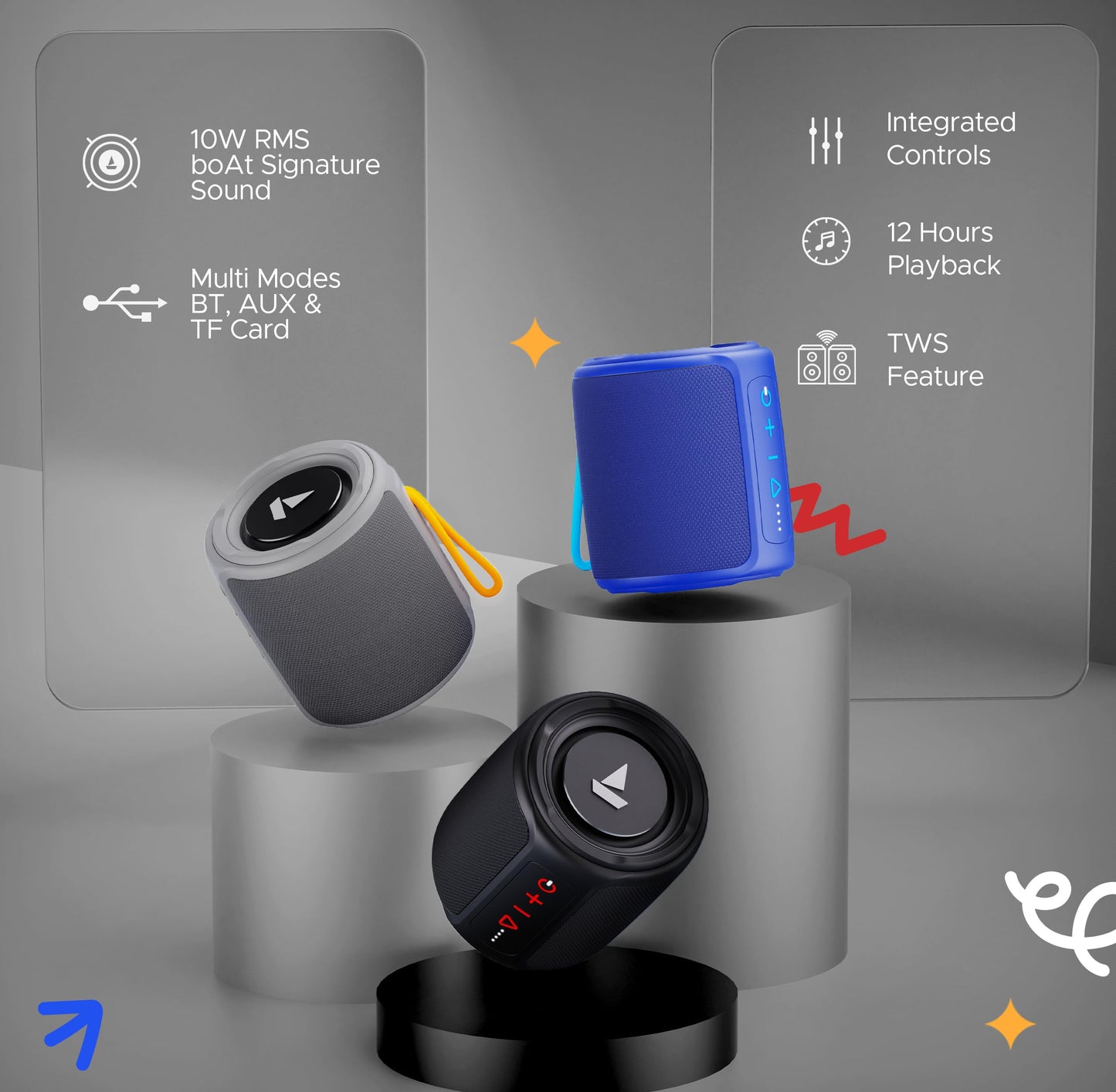 (Open Box) boAt Stone 352 Bluetooth Speaker with 10W RMS Stereo Sound, TWS Feature, Up to 12H Total Playtime, Multi-Compatibility Modes and Type-C Charging(Assassin Red-Deadpool Edition)