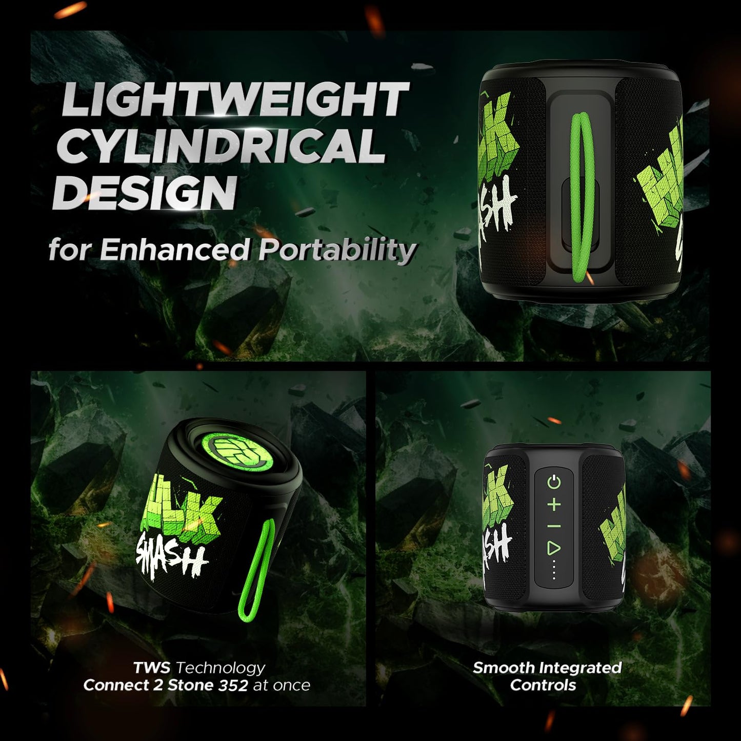 (Open Box) boAt Stone 352 Bluetooth Speaker with 10W RMS Stereo Sound, TWS Feature, Up to 12H Total Playtime, Multi-Compatibility Modes and Type-C Charging(Assassin Red-Deadpool Edition)