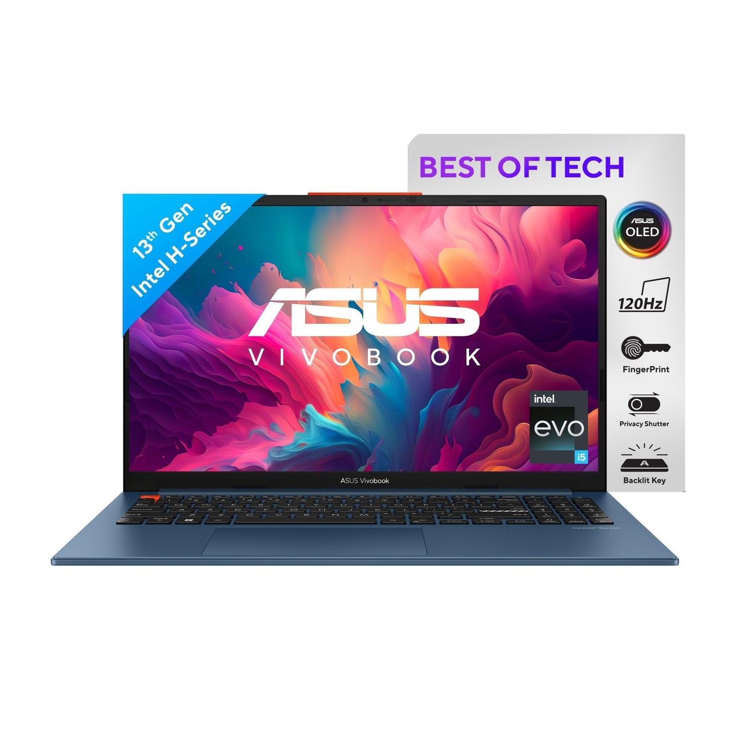 (Brand Refurbished)ASUS Vivobook S 15 OLED (2023), Intel Core EVO i5-13500H 13th Gen, 15.6" (39.62 cm) 2.8K 120Hz OLED, Thin & Light Laptop (16GB/512GB SSD/Windows 11/Office 2021/75WHr/Silver/1.7 kg) S5504VA-MA543WS