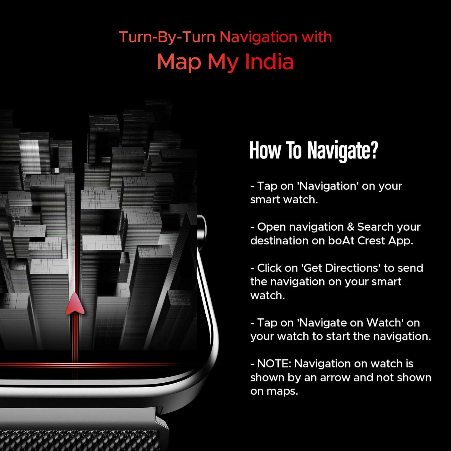 (Open Box) boAt Storm Call 3 w/TBT Navigation, Daily Activity Tracker, DIY Watch Face Studio,700+ Active Modes, 1.83" (4.6 cm) HD Display Fitness Smart Watch for Men & Women(Active Black)