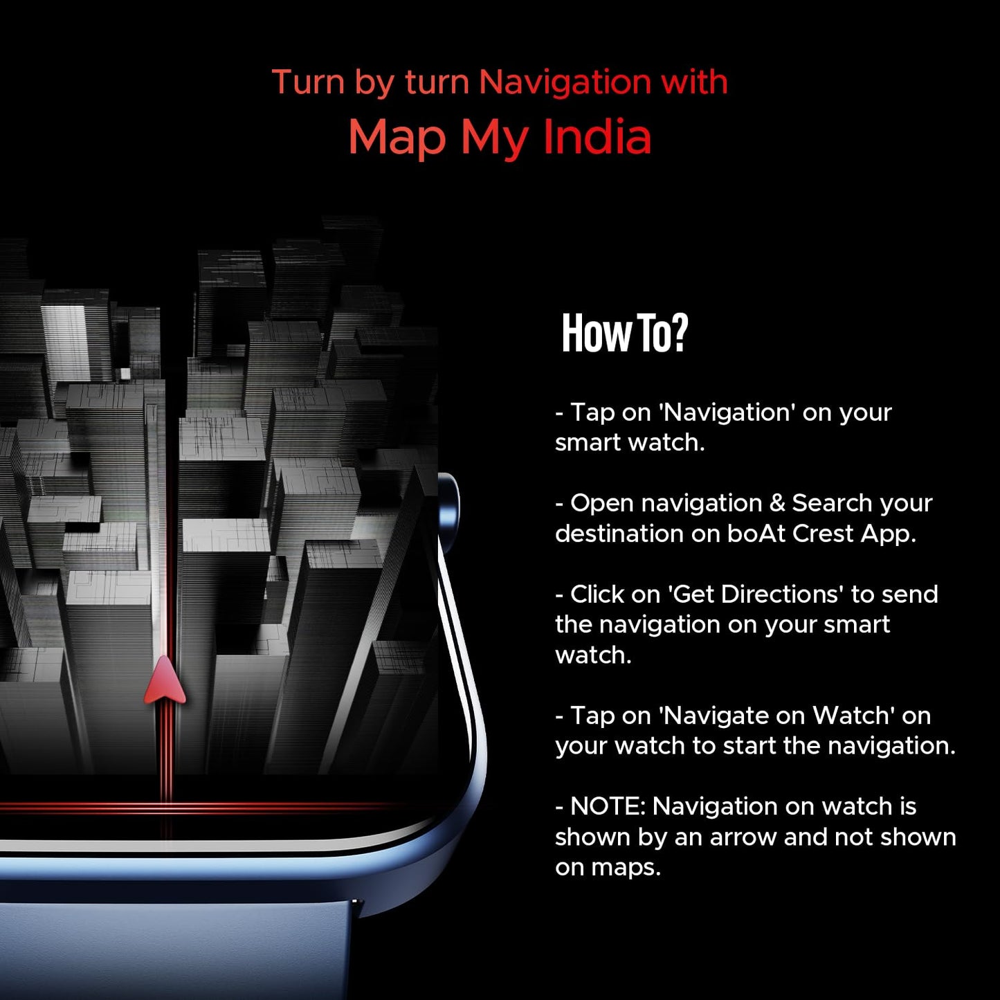 (Open Box) boAt Storm Call 3 w/TBT Navigation, Daily Activity Tracker, DIY Watch Face Studio,700+ Active Modes, 1.83" (4.6 cm) HD Display Fitness Smart Watch for Men & Women(Active Black)