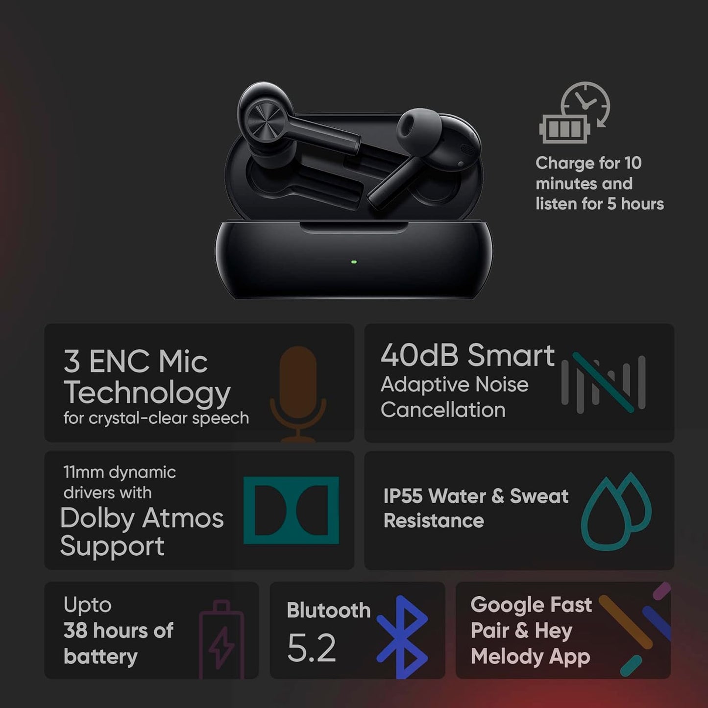 (Open Box) OnePlus Buds Z2 Bluetooth Truly Wireless in Ear Earbuds with mic, Active Noise Cancellation, 10 Minutes Flash Charge & Upto 38 Hours Battery