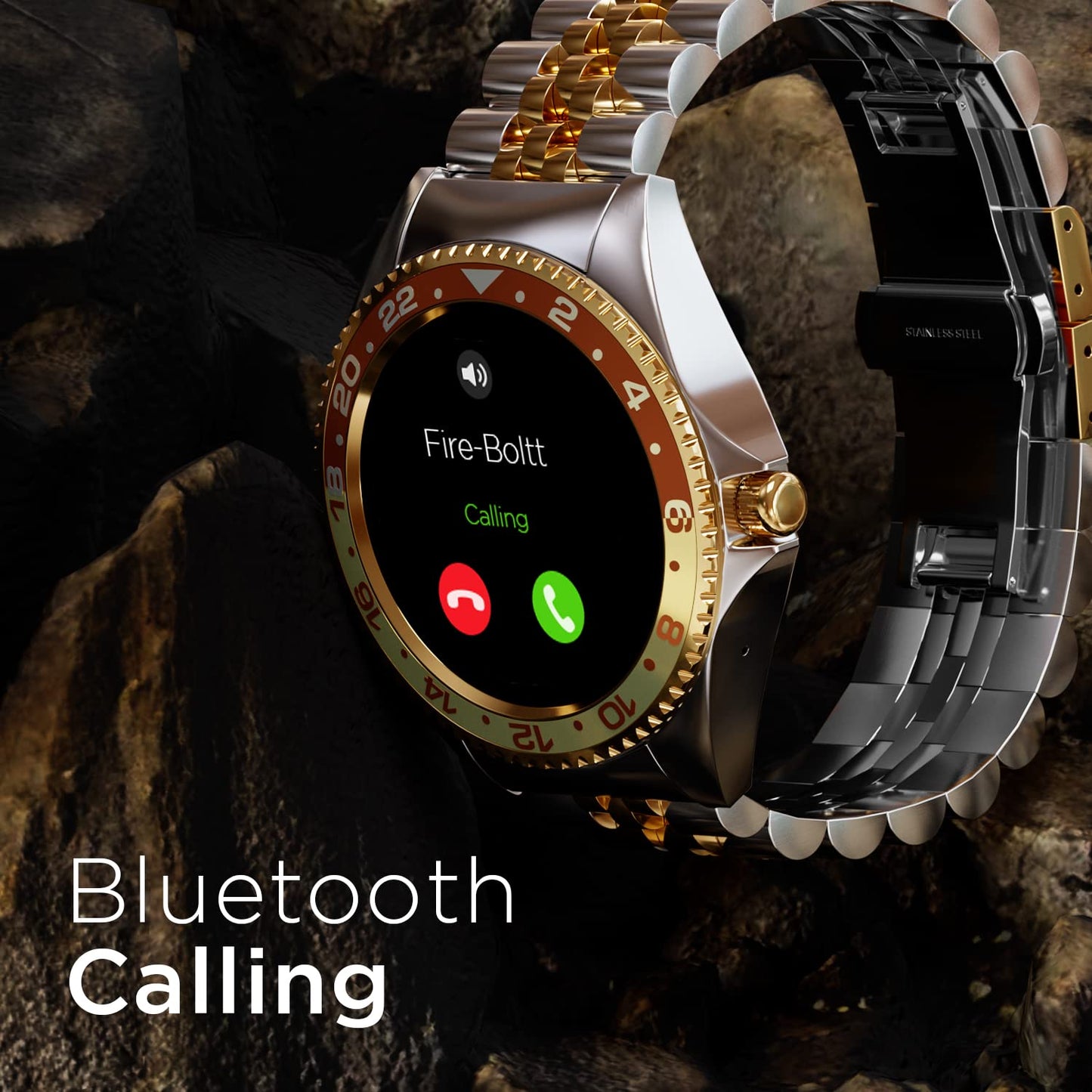 (Open Box) Fire-Boltt Quantum BSW088 Luxury & Sporty Stainless Steel Smartwatch, 1.28" Bluetooth Calling, 2 Looks in 1 Watch, High Resolution of 240 * 240 Px & TWS Connection