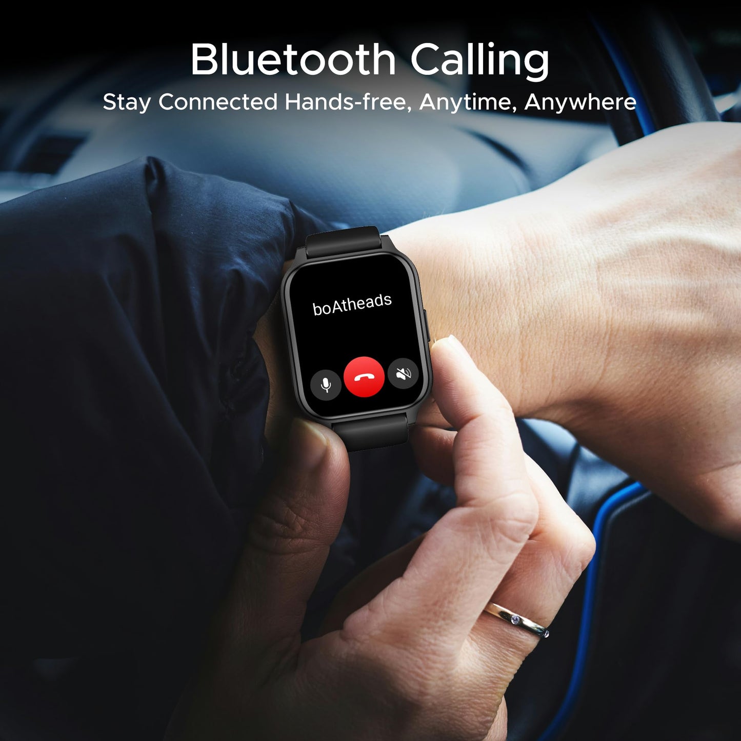 (Open Box) boAt Wave Call 2 Plus Smart Watch w/Bilingual Support (Hindi/English), 1.96”(4.97 cm) HD Display, BT Calling, 100+Sports Modes, Animated Watch Faces, Voice Assistant(Metal Black)
