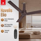 Havells 1200mm Elio BLDC Ceiling Fan | Remote Controlled, High Air Delivery Fan | 5 Star Rated, Upto 60% Energy Saving, 2+1* Year Warranty | (Pack of 1, Smoke Brown)