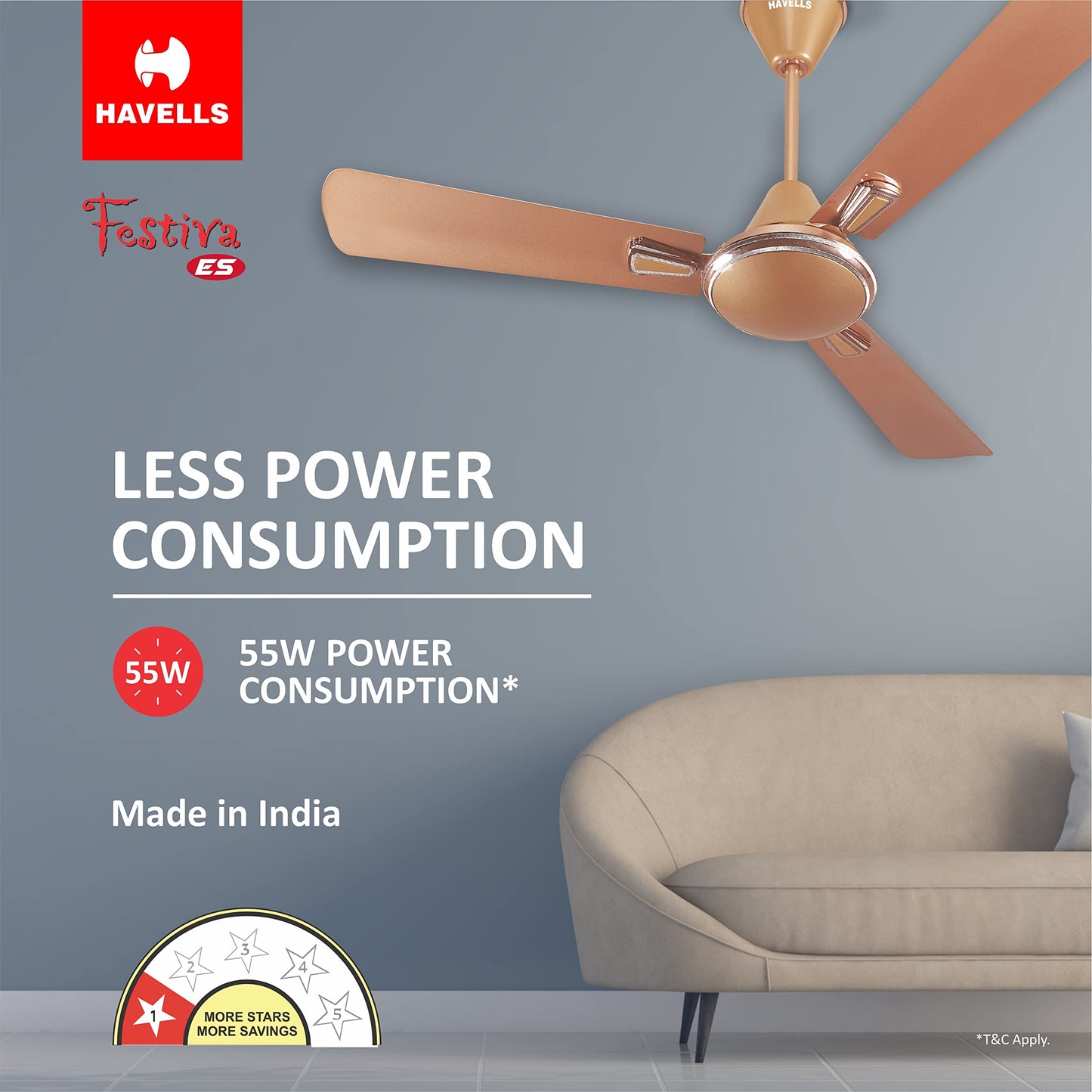 Havells Festiva 1200mm Dust Resistant Ceiling Fan