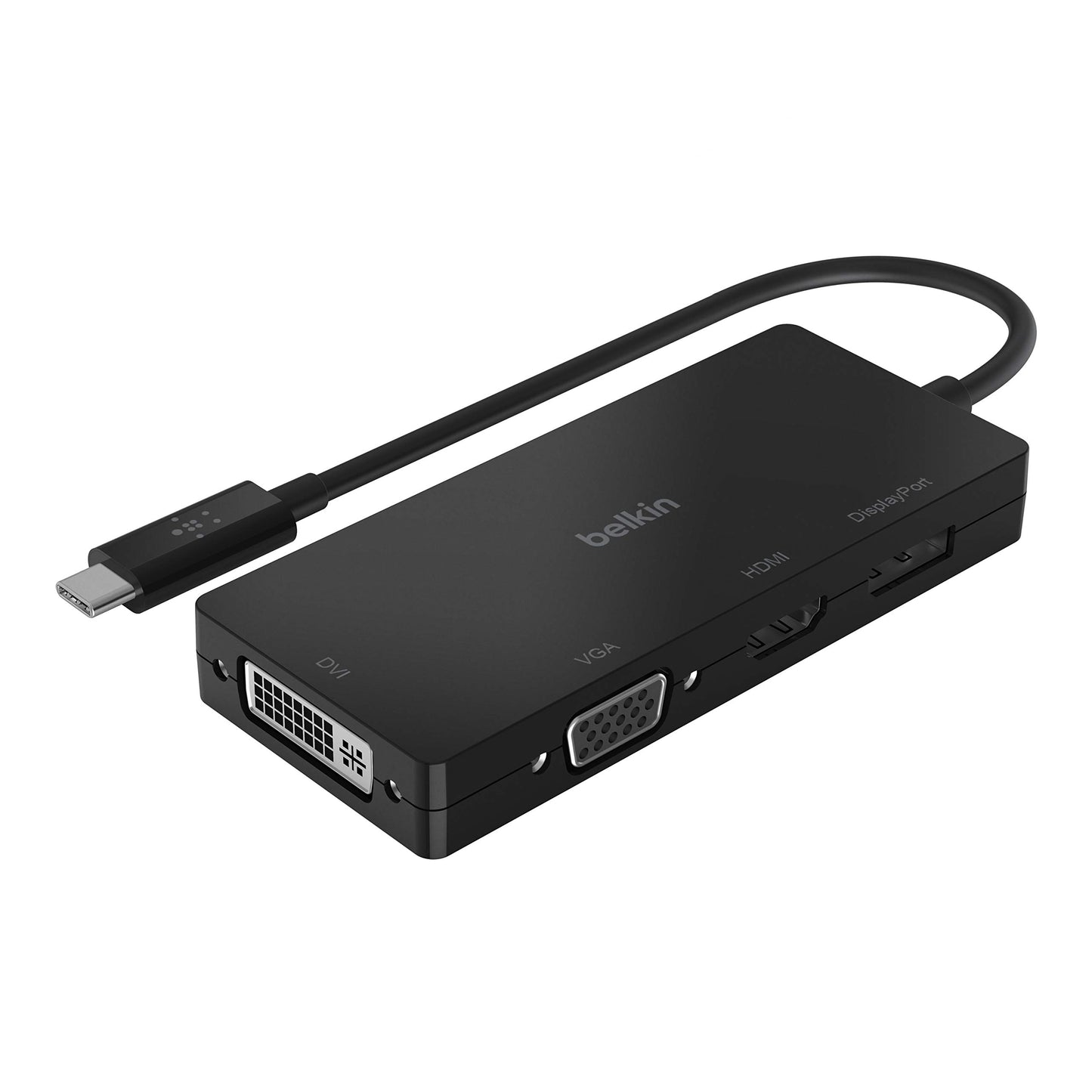 (Open Box) Belkin USB-C to VGA Adapter + Charge (Supports HD 1080p Video Resolution, 60W Pass-Through Power for Connected Devices) MacBook Pro VGA Adapter, Black