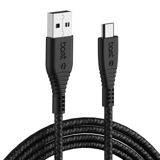 (Open box)boAt Micro USB 55 Tangle-Free, Sturdy Micro USB Cable with 3A Fast Charging & 480mbps Data Transmission, 10000+ Bends Lifespan & Extended 1.5m Length Black