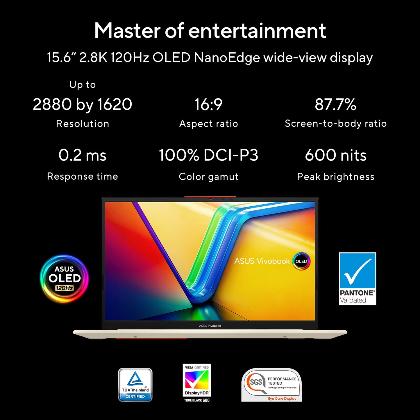 (Brand Refurbished)ASUS Vivobook S 15 OLED (2023), Intel Core EVO i5-13500H 13th Gen, 15.6" (39.62 cm) 2.8K 120Hz OLED, Thin & Light Laptop (16GB/512GB SSD/Windows 11/Office 2021/75WHr/Silver/1.7 kg) S5504VA-MA543WS