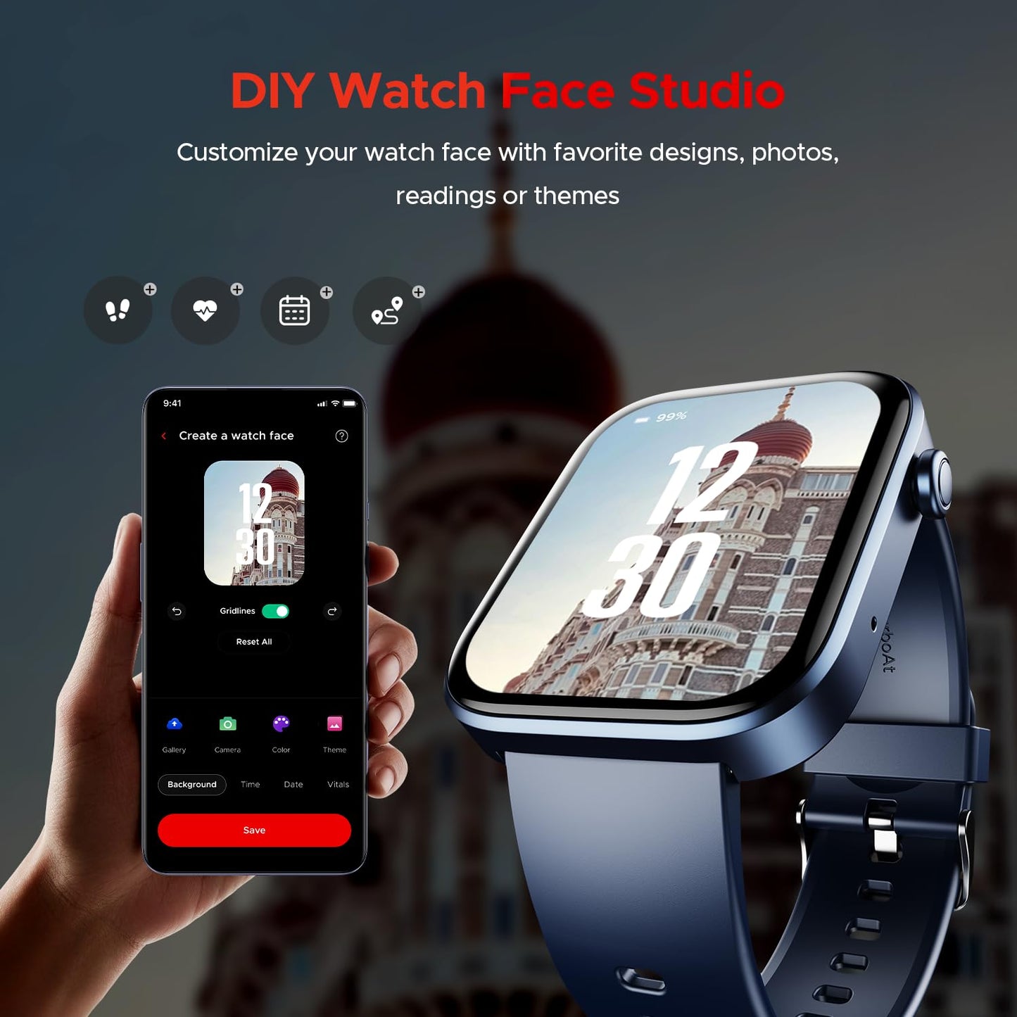 (Open Box) boAt Storm Call 3 w/TBT Navigation, Daily Activity Tracker, DIY Watch Face Studio,700+ Active Modes, 1.83" (4.6 cm) HD Display Fitness Smart Watch for Men & Women(Active Black)