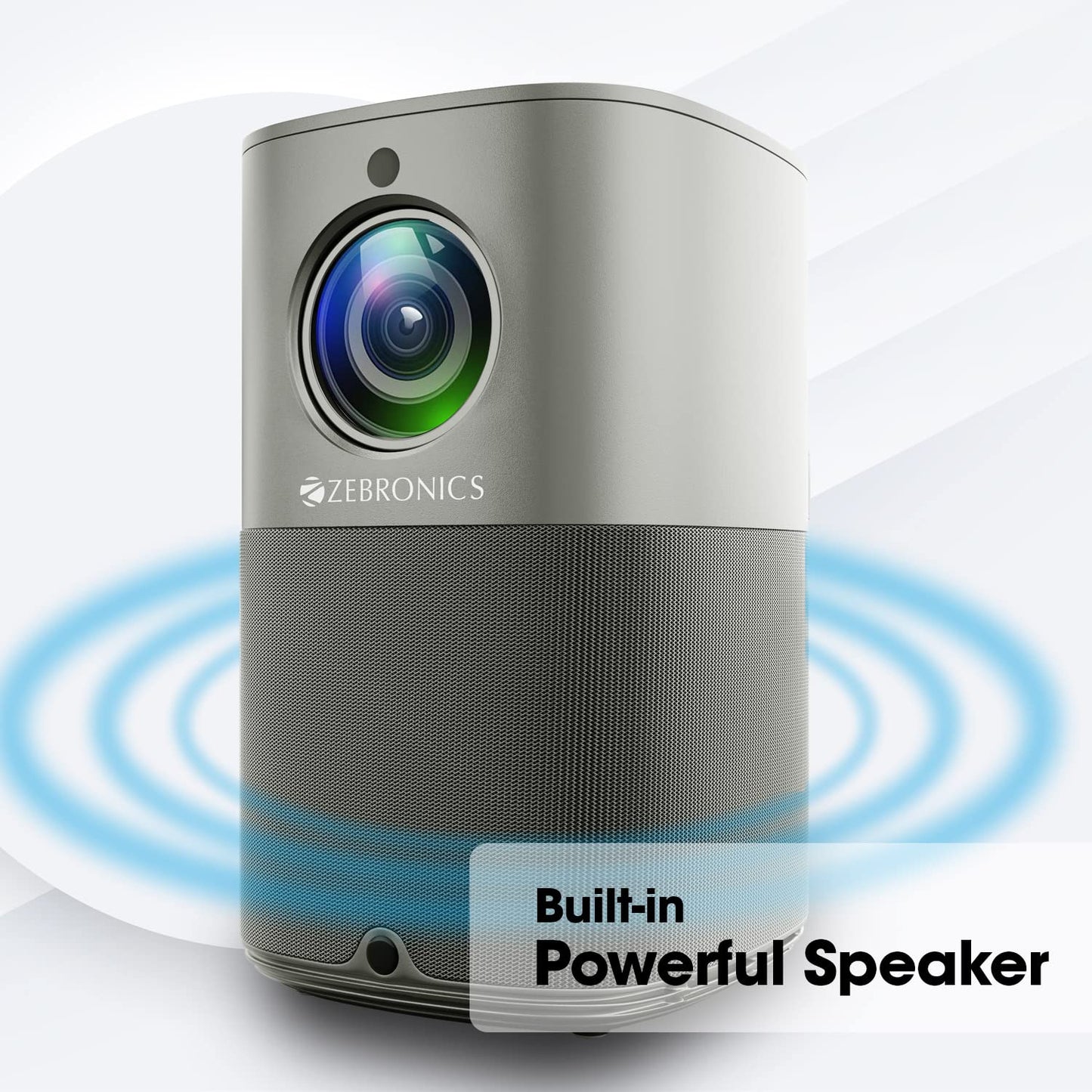 (Open Box) ZEBRONICS PIXAPLAY 22, Smart Projector, 3400 Lumens, 4K Support,160 Inch Screen Size, Supports Bluetooth, HDMI, USB, WiFi, 720p Native, Powerful Speaker, Electronic Focus, APP Support, Miracast