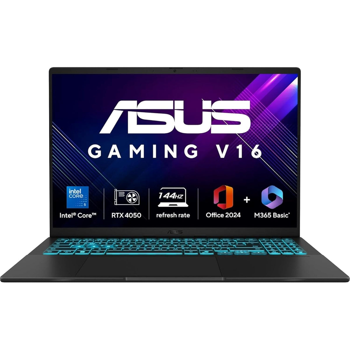 (Brand refurbished) ASUS Gaming V16 (2025),Intel Core 5 210H (i5-14th Gen),RTX 4050-6GB,16GB RAM,512GB SSD,Windows 11,16"(40 cm),144Hz, Matte Black,1.95 Kg,V3607VU-RP550WS,Gaming Laptop