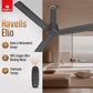 Havells 1200mm Elio BLDC Ceiling Fan | Remote Controlled, High Air Delivery Fan | 5 Star Rated, Upto 60% Energy Saving, 2+1* Year Warranty | (Pack of 1, Smoke Brown)