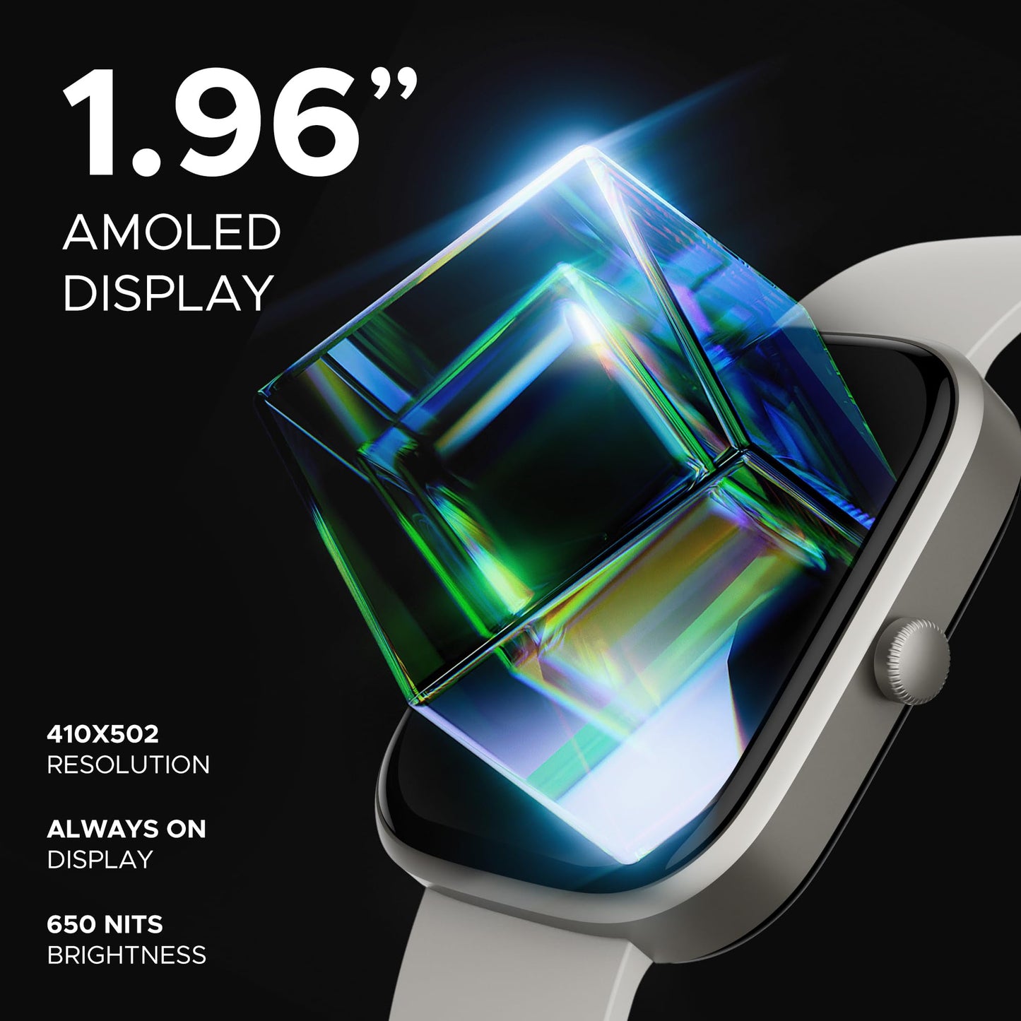 (Open Box) boAt Ultima Prism Smart Watch w/ 1.96" (4.9 cm) AMOLED Display, BT Calling, 700+ Activities, Always on Display, Female Wellness, IP67 Dust, Sweat & Splash Resistance, HR & SpO2(Steel Black)