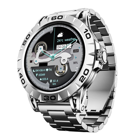 (Open Box) boAt Enigma Z30 w/ 1.39" (3.5 cm) HD Display, Bluetooth Calling,Luxurious Metal Body, HR&SpO2Monitoring, Functional Crown, Widget Control, 100+ Cloud Watch Faces, IP67(Classic Silver)