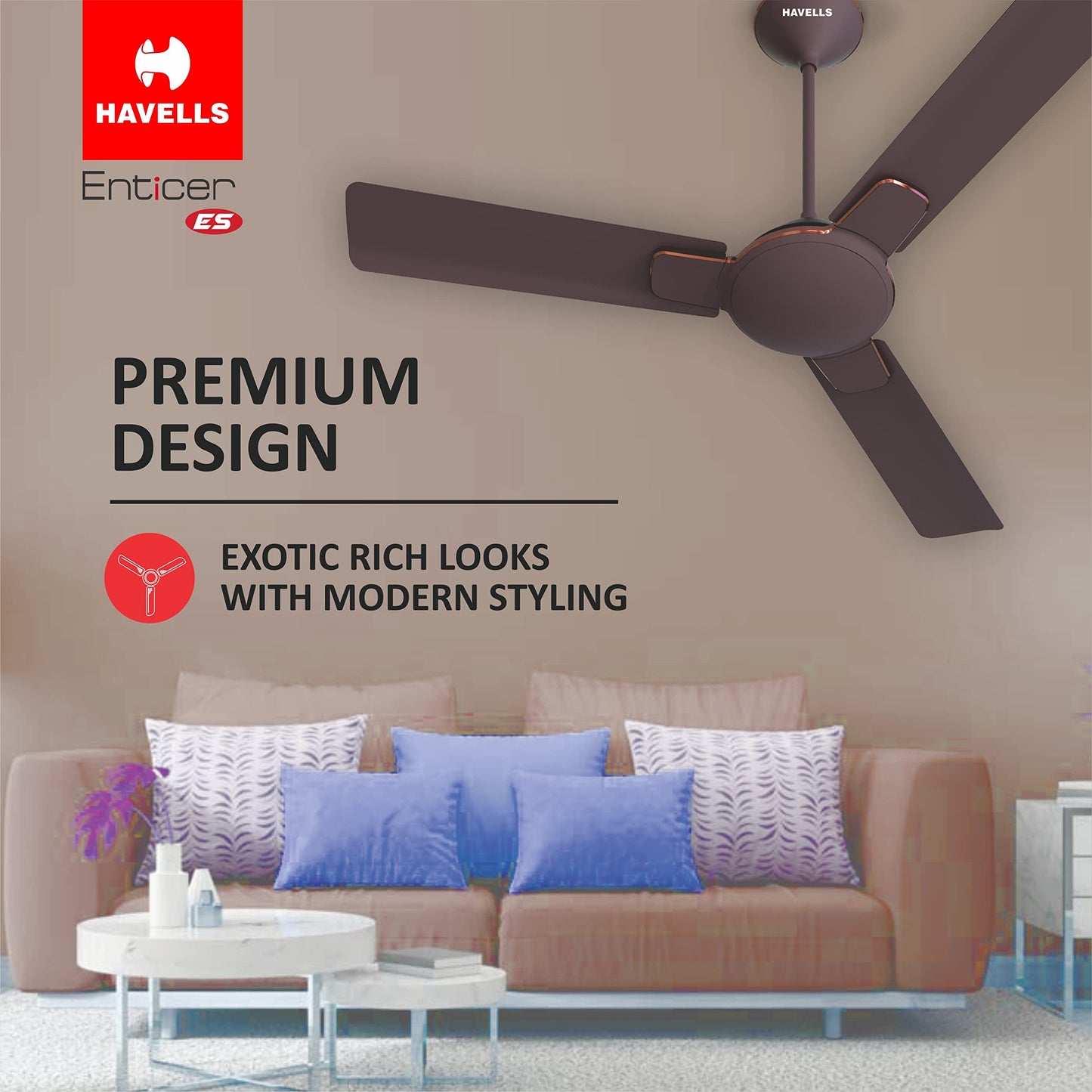 Havells 1200 mm ENTICER ES ESPRESSO BROWN COPPER, 2 Star