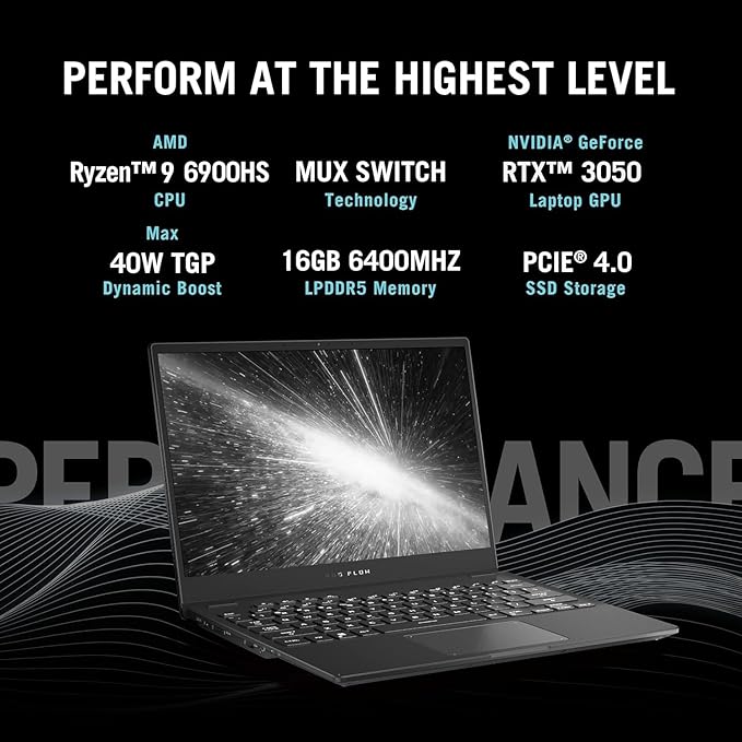 (Brand Refurbished) ASUS ROG Flow X13 (2022) Gaming Laptop, AMD Ryzen 9 6900HS, 13.4" (34.03 cm)FHD+ 16:10, 120Hz Touch,4GB RTX 3050 Graphics, 2-in-1 (16GB RAM /512GB SSD/Win 11/Office 2021/Black/1.3 Kg),GV301RC-LJ132WS