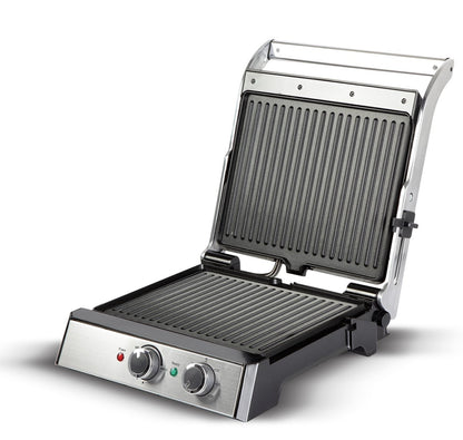 Havells Toastino 4 Slice Grill & Bbq Timer With Dual Function-Sandwich Maker & Griller | Non Stick Coated Grill Plates | 180 Degree Open Grill | Temperature Control | Stainless Steel |, 2000 Watts