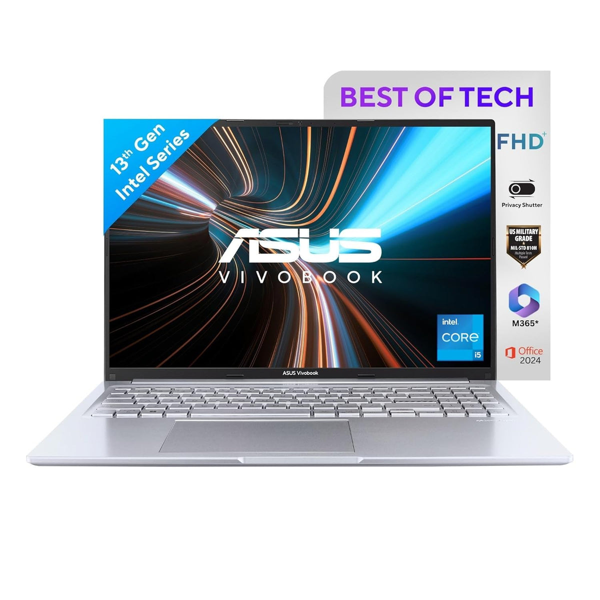 (Brand Refurbished) ASUS Vivobook 16, Intel Core i5-13420H Processor,(16GB RAM/512GB SSD/16 FHD+ (1920 x 1200)/Win 11/Silver/1.88 kg),X1605VA-MB1627WS