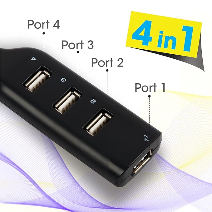 (Open Box) Zebronics ZEB-90HB USB Hub, 4 Ports, Pocket Sized, Plug & Play, for Laptop & Computers