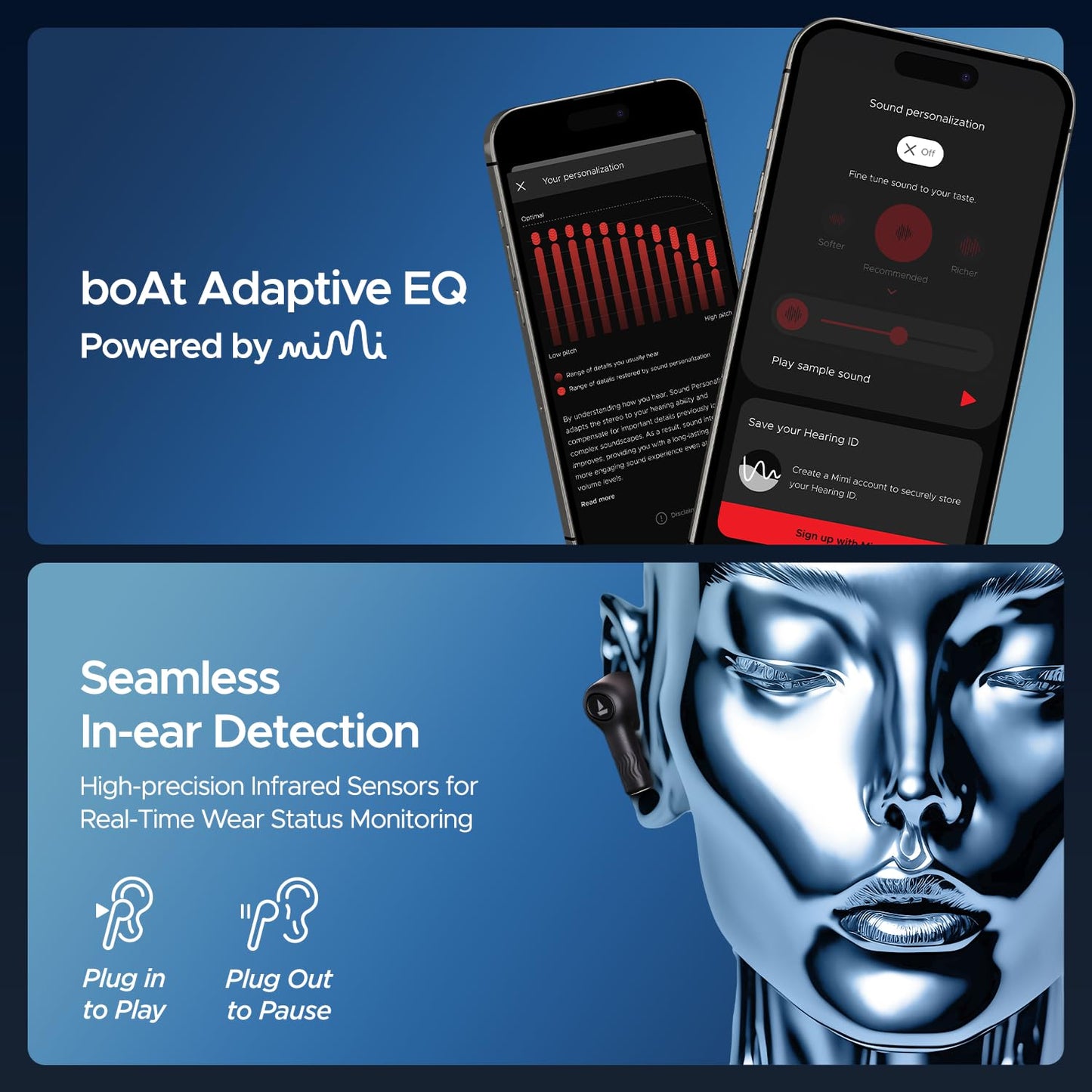 (Open Box) boAt Nirvana Ion ANC 120HRS Battery, Crystal Bionic Sound w/Dual EQ Modes, 4Mics ENx, App Support, Low Latency, IPX4, v.5.2 Bluetooth TWS in Ear Earbuds Wireless Earphones with mic