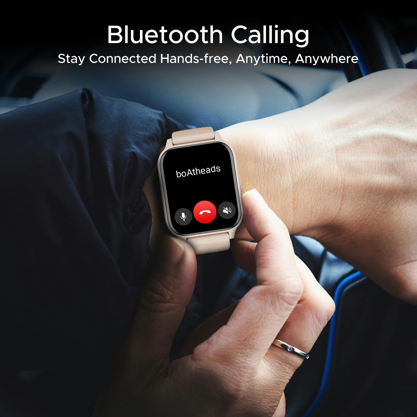 (Open Box) boAt Wave Call 2 Plus Smart Watch w/Bilingual Support (Hindi/English), 1.96”(4.97 cm) HD Display, BT Calling, 100+Sports Modes, Animated Watch Faces, Voice Assistant(Metal Black)