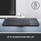 (Open Box) Logitech K400 Plus Wireless Touch TV Keyboard with Easy Media Control and Built-in Touchpad, HTPC Keyboard for PC-Connected TV, Windows, Android, Chrome OS, Laptop, Tablet - Black