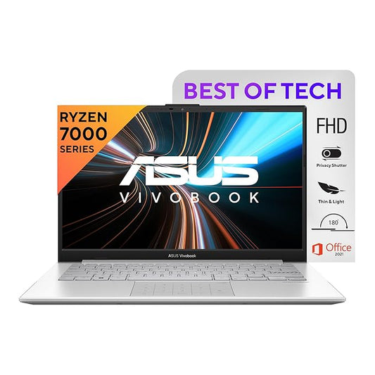 (Brand Refurbished) ASUS Vivobook Go 14 (2023) Thin & Light Laptop,AMD Ryzen 5 7520U, 14-inch (35.56 cm) FHD, (8GB RAM/512GB SSD/Windows 11/Office 2021/Alexa Built-in/Silver/1.38 kg), E1404FA-NK521WS