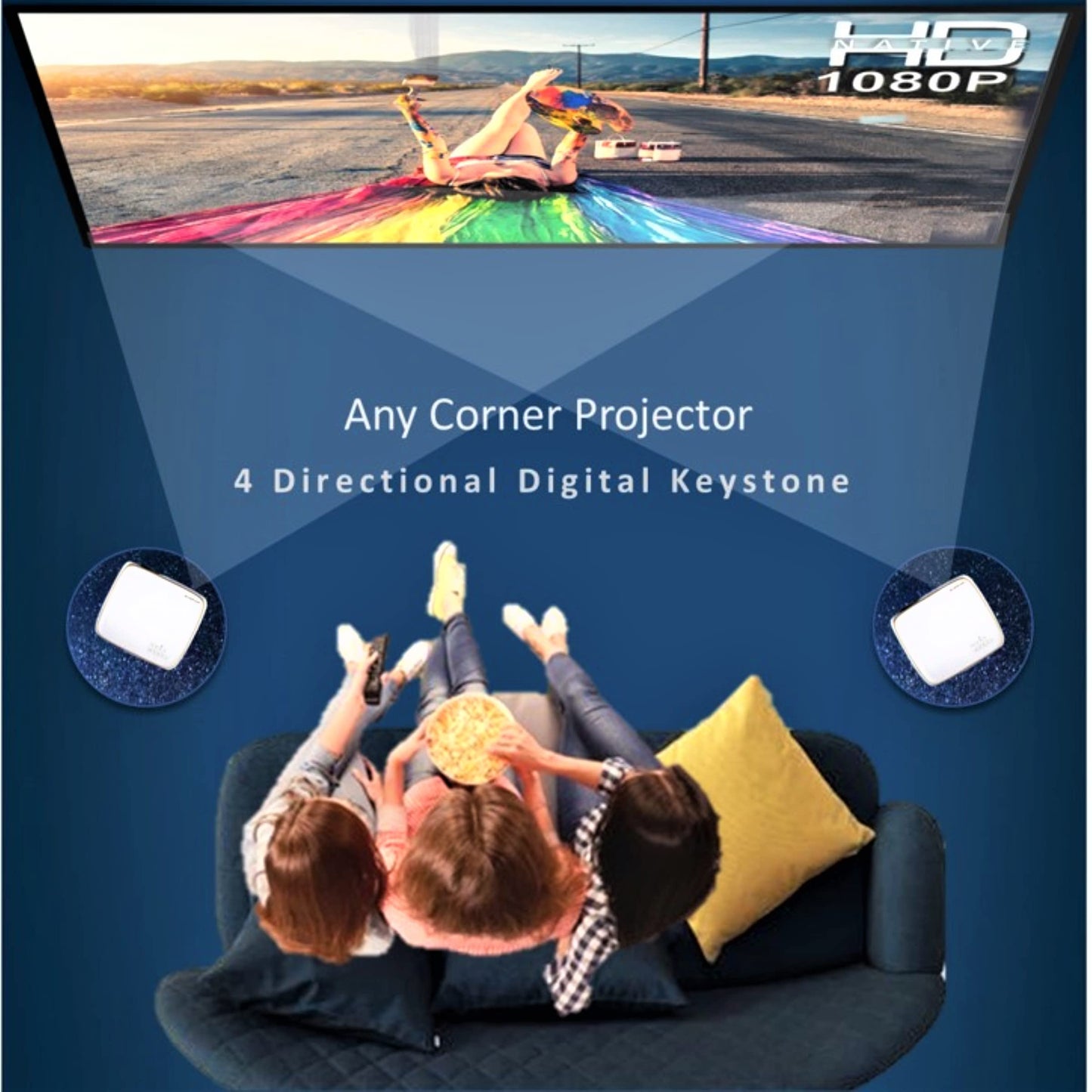 (Open Box) Egate K9 Pro-Max Android FHD 1080p LED Projector,