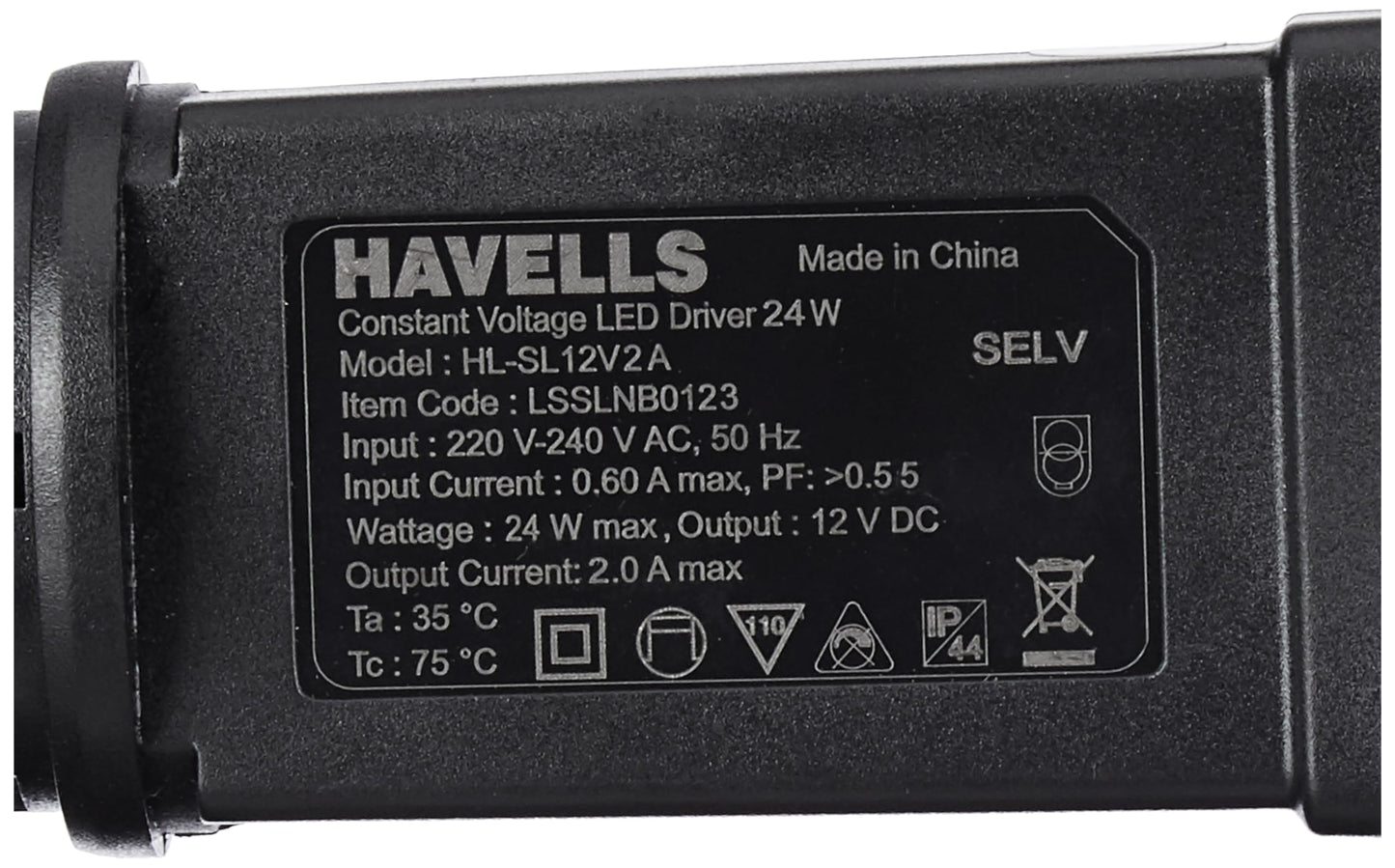 Havells Celebrations LED Strings CV Driver 12V 2A IP44 for String Extension