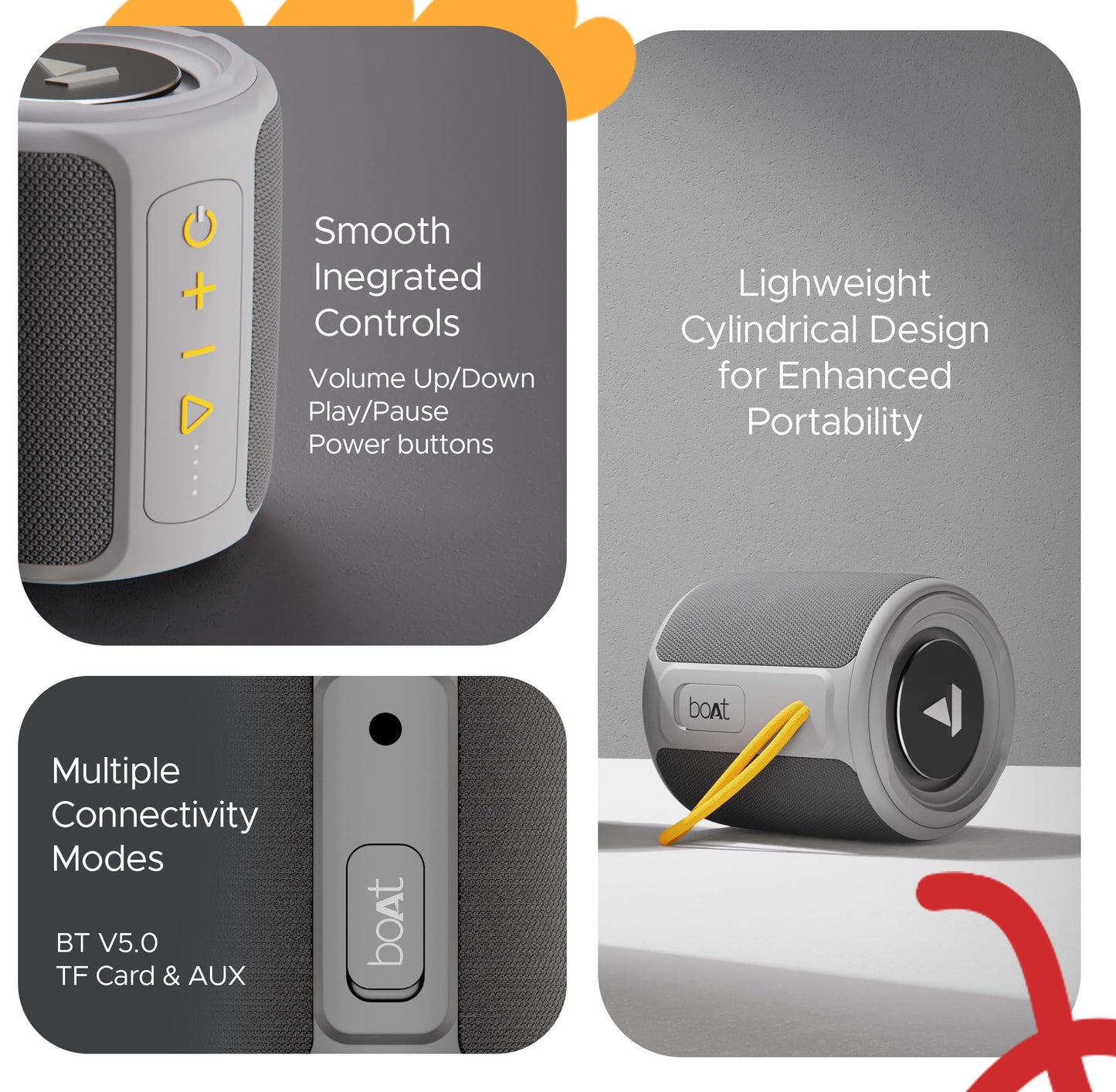 (Open Box) boAt Stone 352 Bluetooth Speaker with 10W RMS Stereo Sound, TWS Feature, Up to 12H Total Playtime, Multi-Compatibility Modes and Type-C Charging(Assassin Red-Deadpool Edition)