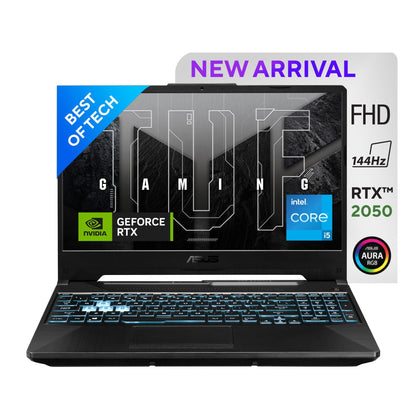 (Brand Refurbished)ASUS TUF Gaming F15 - Gaming Laptop, Intel Core i5-11260H 11th Gen, 15.6-inch (39.62 cm) FHD 144Hz, (8GB/512GB SSD/4GB NVIDIA RTX 2050/Win 11/ RGB Backlit/Black/2.30 kg),FX506HF-HN075W