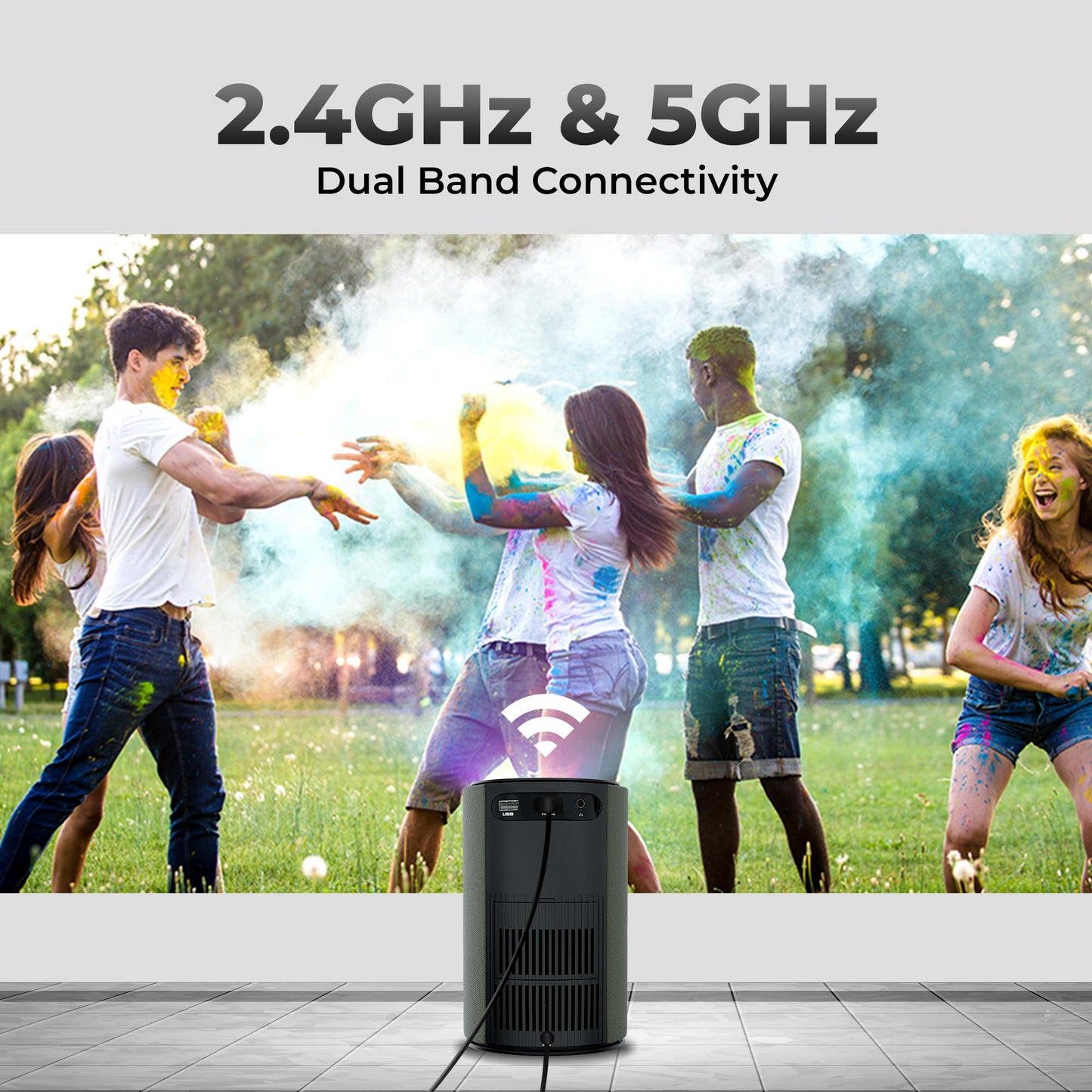 (Open Box) ZEBRONICS PIXAPLAY 22, Smart Projector, 3400 Lumens, 4K Support,160 Inch Screen Size, Supports Bluetooth, HDMI, USB, WiFi, 720p Native, Powerful Speaker, Electronic Focus, APP Support, Miracast