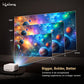 (Open Box) Lifelong Lightbeam Smart Projector for Home 4K Support, Native 720p HD Resolution, 2500 Lumen, Rotabable Design, Speaker, Android 11 with Built-in Apps (Netflix, Prime, Youtube) WiFi, 100''Max Display