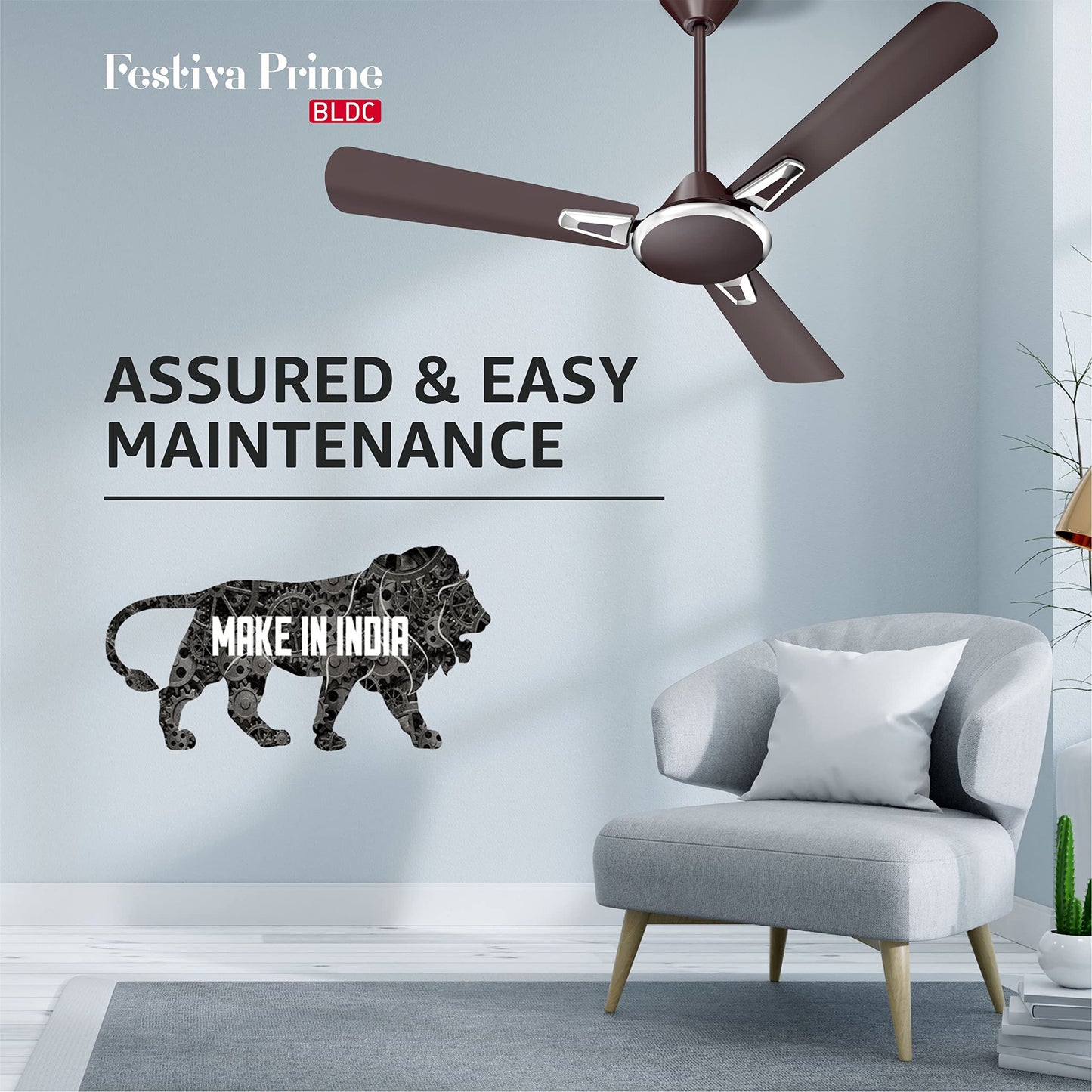 Havells 1200Mm Festiva Prime Bldc Motor Ceiling Fan|5 Stars Cf With Rf Remote, 100% Copper, Upto 57% Energy Saving|Eco Active Technology, 2 Year Warranty|(Pack Of 1, Dusk Chrome)