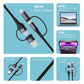 (Open box) Stuffcool Quad 4 in 1 Cable 65W PD USB to Lightning, USB to Type-C, Type-C to Lightning & Type C to Type-C Sync and Charge Nylon Braided Fast Charging Cable Compatible with iPhone 12/13/14, 1m 3 Feet