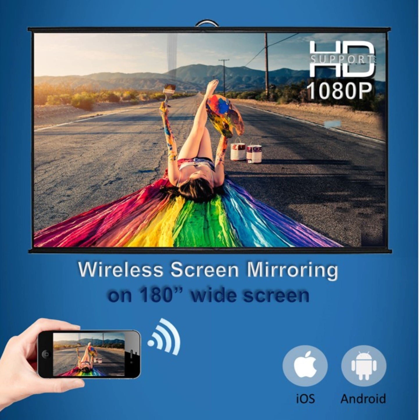 (Open Box) Egate K9 Pro-Max Android FHD 1080p LED Projector,